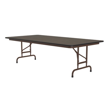 CORRELL CFA Adjustable HPL Folding Tables 36x72 Walnut CFA3672PX-01